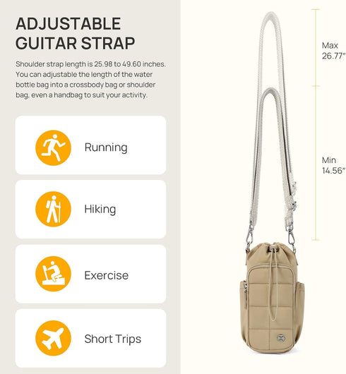 RFID Water Bottle Holder with Strap | Crossbody Bag for Women - Ideal for Hiking and Cycling