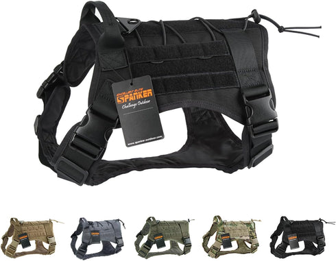 EXCELLENT ELITE SPANKER Tactical Dog Harness, Military Working Vest with Handle, Adjustable Training Vest for Large