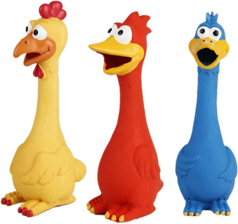 Tamu style Rubber Chicken Squeaky Dog Toys for Small, Medium, or Large Pet Breeds.