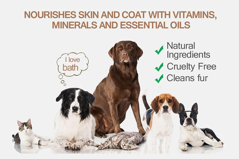 Soos Pet Hypoallergenic Shampoo for Dogs and Cats - Natural Dead Sea Minerals, Fast Absorbing with Vitamins, 1x (4L