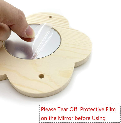 Vehomy Chicken Perch for Chicks Chicken Wood Stand with Mirrors Chick Stand Trainning Perch Toy Chicken Swing Chicken