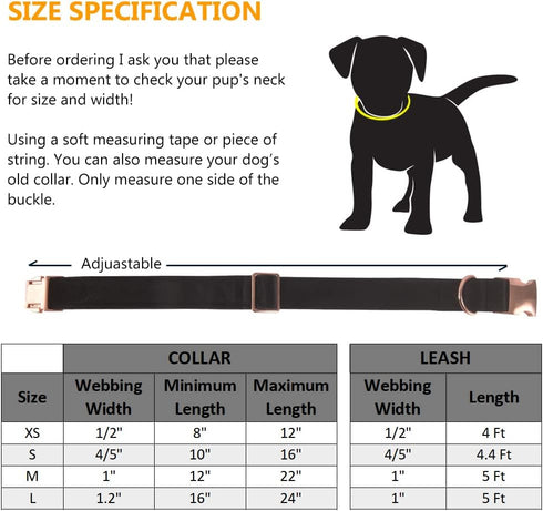 Velvet Dog Collar and Leash Set for Small Medium Large Dogs, Training & Walking Leash