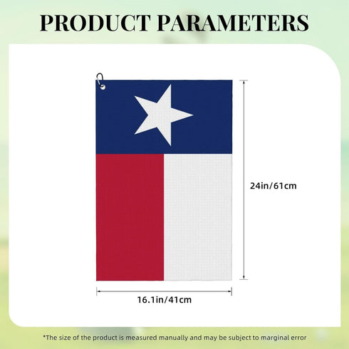Texas Flag Golf Towel - Microfiber Towel with Carabiner Clip for Golf Bag Men and Women Accessories