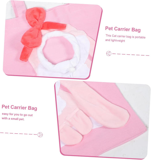 Portable Pet Bag Carrier, Cat Carrier Sling for Small Dogs, Canvas Travel Bag with Large Pockets (Pink)