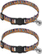Qilmy Books Shelf Adjustable Pet Collar with Bell, 2-Pack Soft Dog Collar with