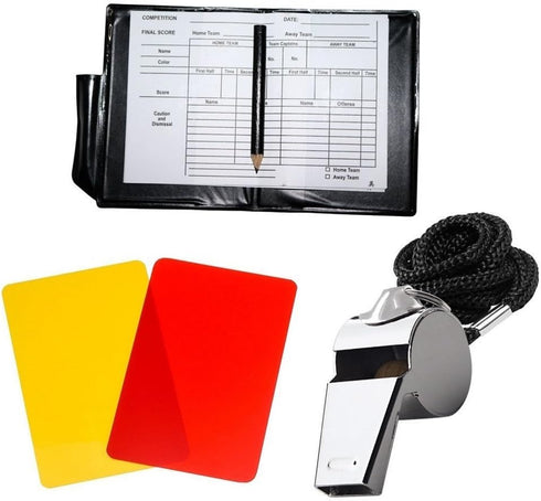 Golvery Soccer Referee Kit - Metal Whistle with Cards Set, Ideal for Game Sports