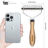PAWSHOLIC Undercoat Rake for Dogs, Professional Pet Shedding Dematting Comb with Wood Handle for Cats and Dogs