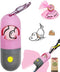 Dog Poop Bag Holder with LED Flashlight for Night Walks,Silicone Tether &