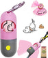 Dog Poop Bag Holder with LED Flashlight for Night Walks,Silicone Tether &