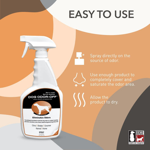 THORNELL Dog Odor-Off Pet Odor Eliminator Spray Bottle – Ready to Use Dog Carpet Cleaner for Home (22 Fl Oz)