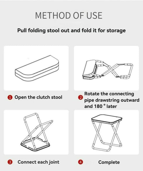 JWYTA Folding Stool Pencil Case Multifunctional Portable Outdoor Camping Chair and Handbag for Fishing Picnics