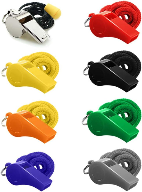 Fya Whistle, 8PCS Sports Whistles with Lanyard, Loud Crisp Sound Ideal for Referees, Coaches, and Officials