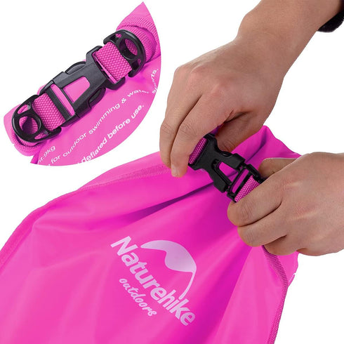 Naturehike 28L High Visible Safety Swim Buoy, Ultralight Bubble Tow Float and Dry Bag for Swimming