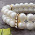 PET SHOW Dog Necklace, Two Rows Elastic Faux Pearl with Rhinestone, Pet Cat Puppy Small Dogs Jewelry Grooming