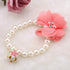 Pet Pearl Flower Necklace - Princess Necklace Collar Accessories for Puppy Decoration (Blue, Red)