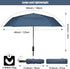 G4Free 54 Inch Large Golf Umbrella, Automatic Square 3 Folding Windproof Compact Travel Rain Umbrella