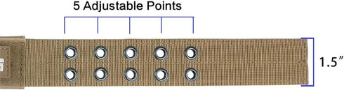 EXCELLENT ELITE SPANKER 1.5" Width Adjustable Military Dog Collar, Coyote Brown, Metal D Ring & Buckle