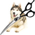 Fenice Peak 7.5'' Professional Curved Dog Grooming Scissors, Heavy Anti-Slip Black Handler, 440C Stainless Steel