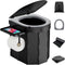 Portable Camping Toilet with PU Cushion, Folding Toilet for Adults with Phone