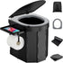 Portable Camping Toilet with PU Cushion, Folding Toilet for Adults with Phone