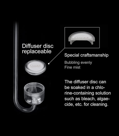 Acrylic CO2 Diffuser with Integrated Bubble Counter for Aquarium Plants (S)