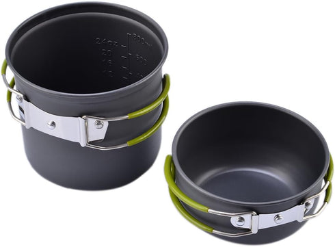 Petforu Outdoor Camping Stove Cookware Set, Hiking, Backpacking, Picnic, Piezo Ignition