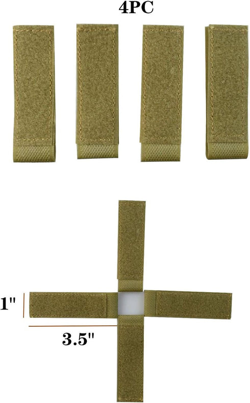 JFFCESTORE Hook&Loop Adapter Strips - Tactical Morale Patches Panel Molle Strips Attachment for Tactical ID Patches