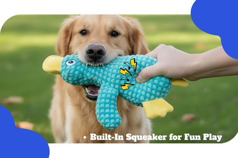Generic Durable Duck Stuffed Animal - Plush Dog Toys for Aggressive Chewers - Tough Squeaky Puppy Teething Relief