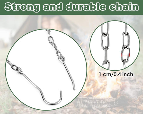 DS. DISTINCTIVE STYLE Stainless Steel Campfire Tripod Plate for Outdoor Cooking - Turn Branches into Camping Tripod