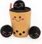 ZippyPaws Burrow Food Buddies Boba Milk Tea - Colorful Interactive Dog Toys for Small & Medium Dogs, Plush Puzzles