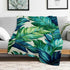 PALNKART Tropical Leaf Lightweight Flannel Blanket for Sofa Bed Travel Camping Chair, Soft