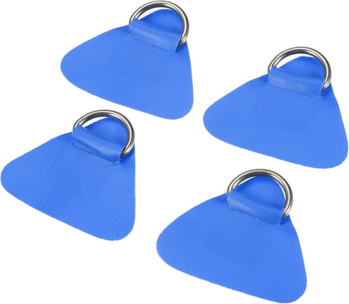 X AUTOHAUX 4 Pcs D Ring Patch - PVC Stainless Steel Triangle Shape D Ring Pad for Inflatable Boat Kayak Canoe