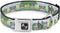 Buckle-Down Hippo Cartoon Dog Collar, Multicolor, 1.5" Wide, Fits 16-23" Neck, Medium
