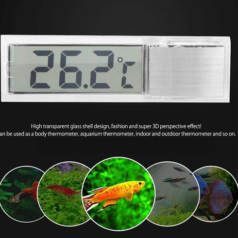 2Pcs LCD 3D Digital Electronic Temperature Measurement, Fish Tank Temp Meter, Aquarium Thermometer Accessories