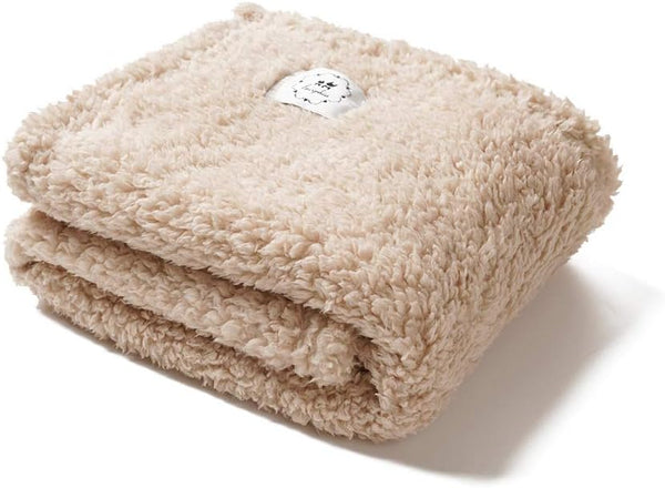 Luciphia Premium Fleece Dog Puppy Blanket, Soft Pet Sherpa Calming Cat Throw for Small Medium Dog Cat (Beige, 57x40
