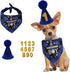 Dog Birthday Party Set, Triangle Bandana Scarf with Birthday Number Hat and Banner for Dog Birthday Supplies (Blue)