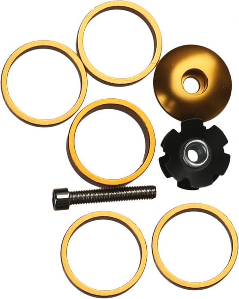 GANOPPER 1 1/8 Inch Headset Spacer with Stem Top Cap, Available in Black, Red, Blue, Gold