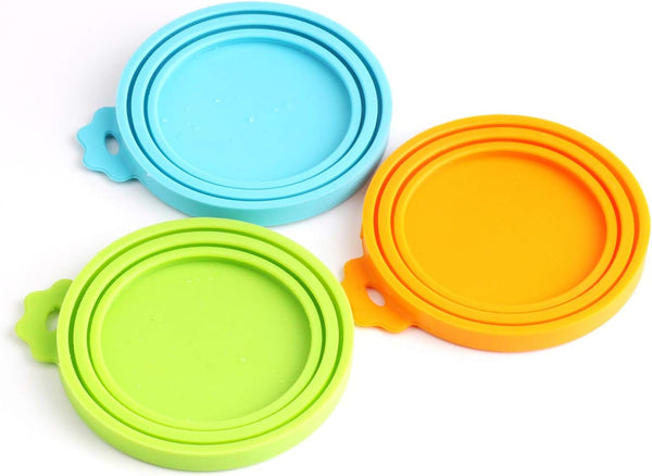 Comtim Pet Food Can Cover Silicone Lids for Dog and Cat Food, Universal Size, Multi-Colored