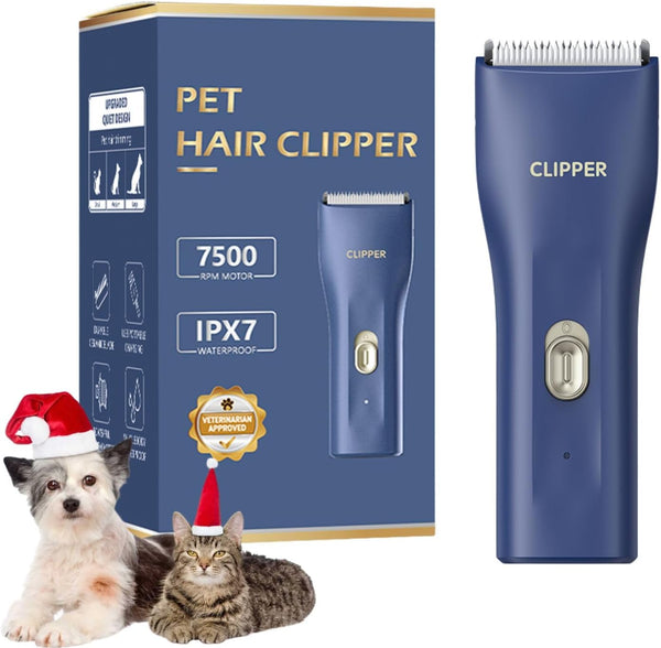 Dog Clippers - Quiet Washable USB Rechargeable Cordless Grooming Kit for Dogs and Cats Hair Trimming