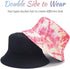 Reversible Bucket Hat for Women, Cute Summer Travel Fisherman Cap with Double Side Wear Design
