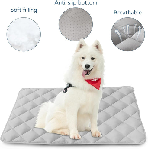 Dog Crate Pad 2 Pack, Soft Anti-Slip Bottom Mat, Machine Washable, Fits 36 Inch Dog Crate, Grey, 36" x 23"