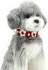 Dog Costume,Handmade Dog Wedding Bandana and Dog Birthday Bandana,Red and White Floral Design Dog Necklace,Cute Medium Small Cat Collars for Daily, Cat Costumes for Party