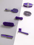 (12-Piece): Horse Grooming Kit Brushes, Storage Bag, Sweat Scraper, Mane Comb, Grooming Gloves - Purple Horse Gifts