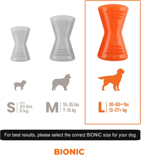 BIONIC Bone Dog Toy, Large - Interactive Chew Toy for Dogs 30-60+ lbs, Stands Up to Tough Chewers