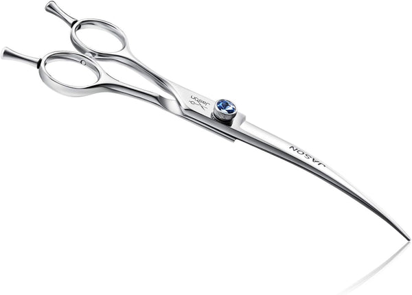 JASON 7" Curved Dog Grooming Scissors, Cats Grooming Shears Pets Trimming Kit
