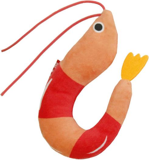 WOZUN Plush Shrimp Cats Toy Catnips Peppermint Bells Dolls Promotes Exercise and Reduces Boredom Washable Shrimp