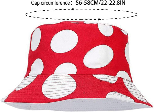 XYIYI Mushrooms Bucket Hats for Men & Women, Outdoor Fisherman Cap, Travel Beach Sun Hat