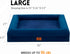 Large Orthopedic Dog Bed, Waterproof with Removable Cover, 4-Sides Bolster Soft Sofa Bed, Washable, Rich Blue