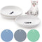 Dorakitten Ceramic Cat Food Plates, Wide Bowls for Wet Food, Shallow Dishes for Kittens with Non-Slip Mat