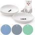 Dorakitten Ceramic Cat Food Plates, Wide Bowls for Wet Food, Shallow Dishes for Kittens with Non-Slip Mat